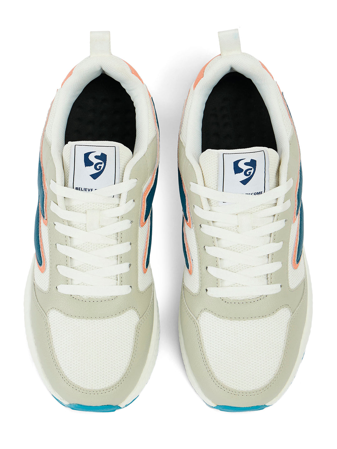 SG Crest Running Shoes ( White / Green / Beige )