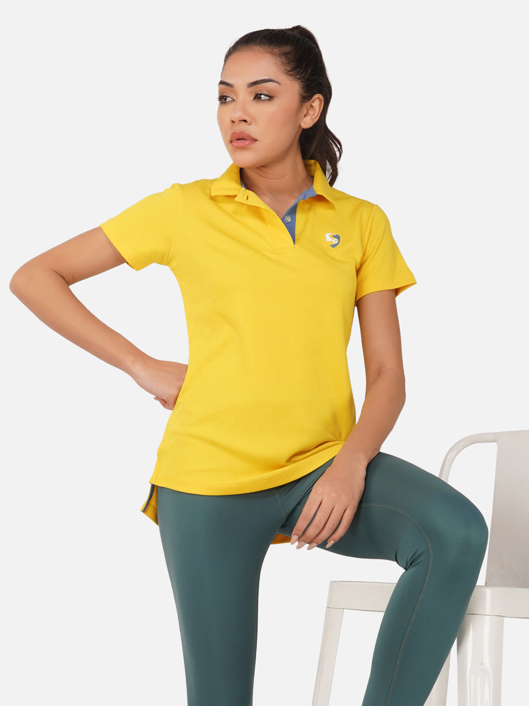 SG Regular Comfort Fit Polo T Shirt For Womens Girls Sulphur Yellow TeamSG