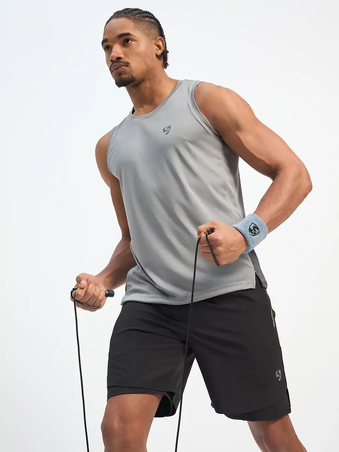 SG H1MV83602 Men Light Grey/ Dark Grey T-Vest