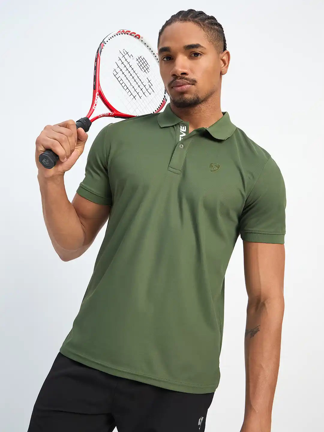 SG H1MP83801 Men Olive Polo T-Shirt