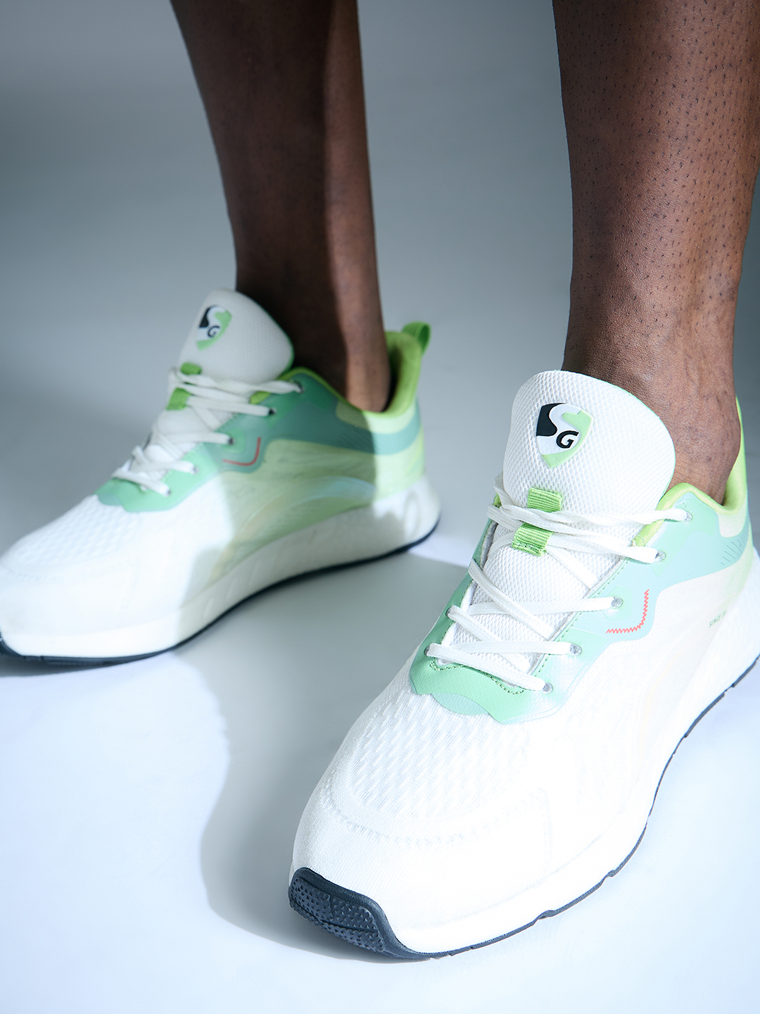 SG Nebula Running Sports Shoes Men and Boys (White / Sea / Green)