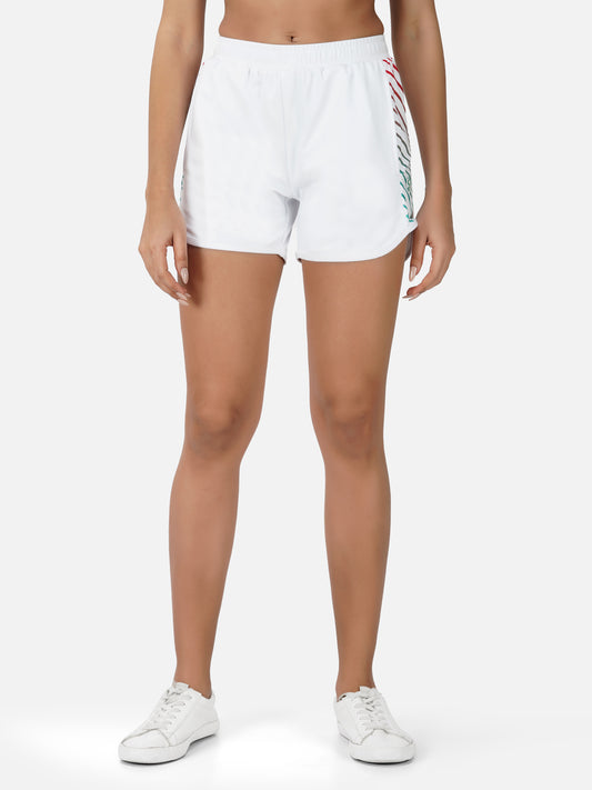 SG Regular Comfort Fit Shorts For Womens & Girls, Egg White & Jet black | Ideal for Trail Running, Fitness & Training, Jogging, Gym Wear & Fashion Wear