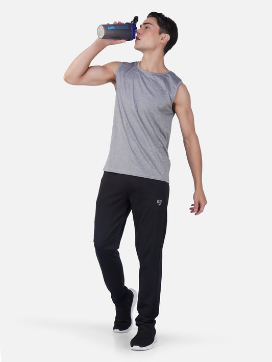 SG Men's Round Neck Grey Vest | Ideal for Trail Running, Fitness & Training, Jogging, Regular & Fashion Wear