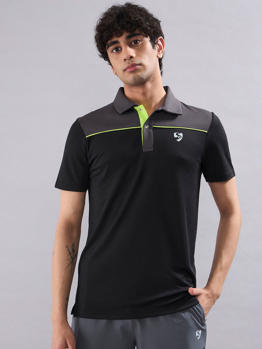 SG Men's Polo T-Shirt Black/ Graphite