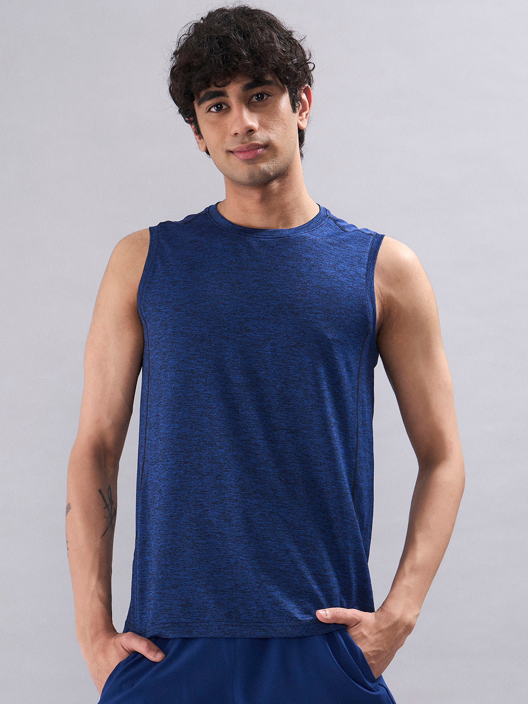 SG Men's T-Vest Melange Blue