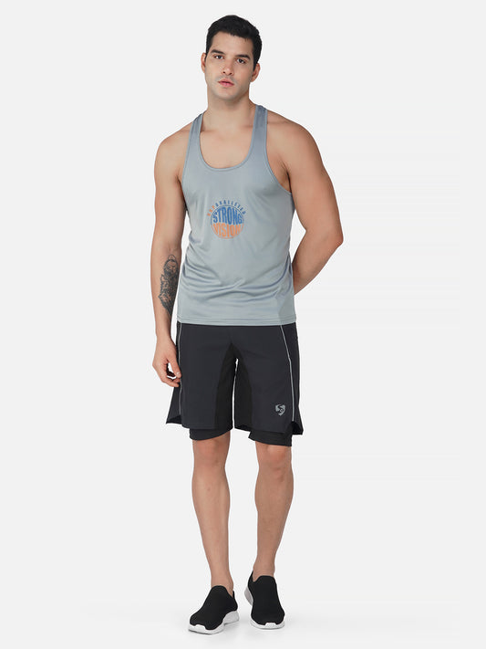 SG Regular Comfort Fit Vest For Mens & Boys, Light Grey & Carbon Black | Ideal for Trail Running, Fitness & Training, Jogging, Gym Wear & Fashion Wear