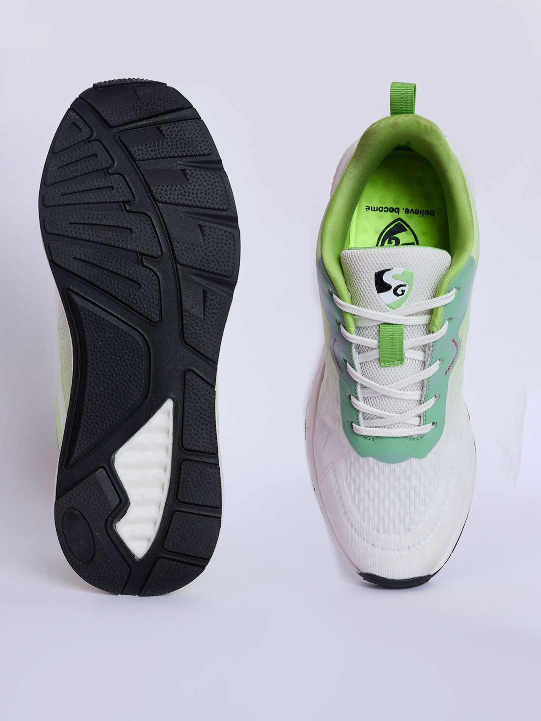 SG Nebula Running Sports Shoes Men and Boys (White / Sea / Green)