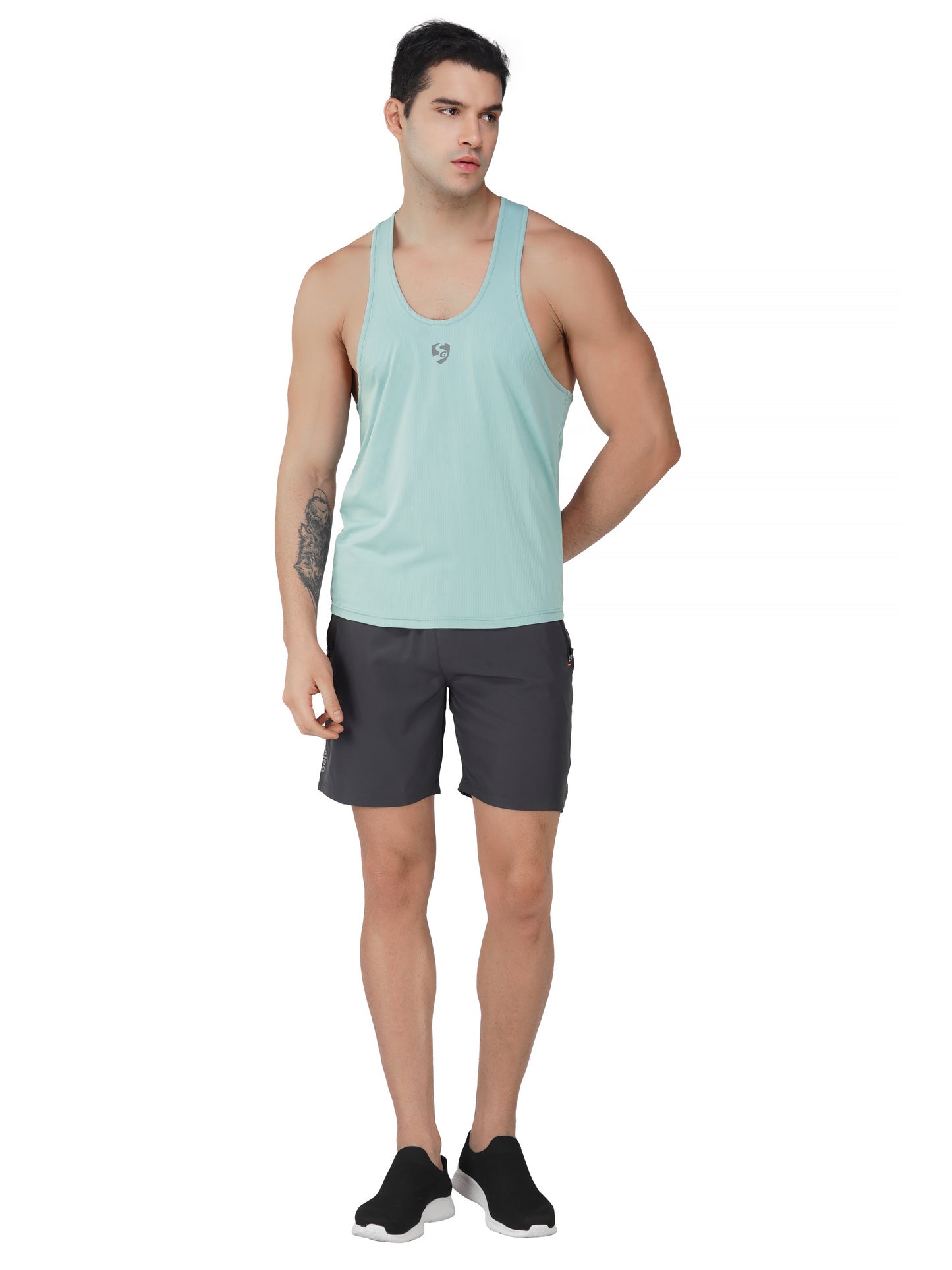 SG Regular Comfort Fit Vest For Mens & Boys, Grey Blue & Cloudy Grey | Ideal for Trail Running, Fitness & Training, Jogging, Gym Wear & Fashion Wear