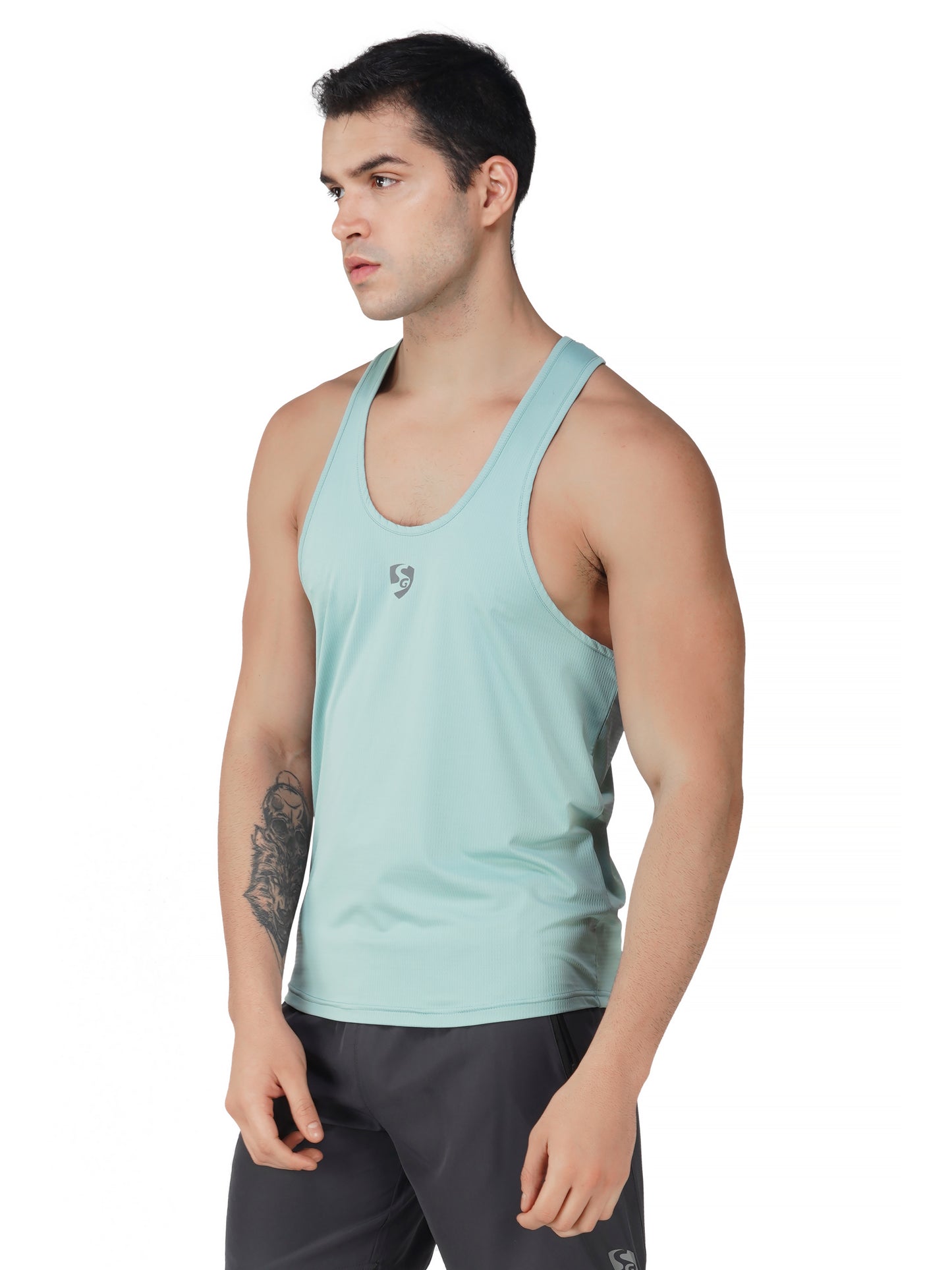 SG Regular Comfort Fit Vest For Mens & Boys, Grey Blue & Cloudy Grey | Ideal for Trail Running, Fitness & Training, Jogging, Gym Wear & Fashion Wear