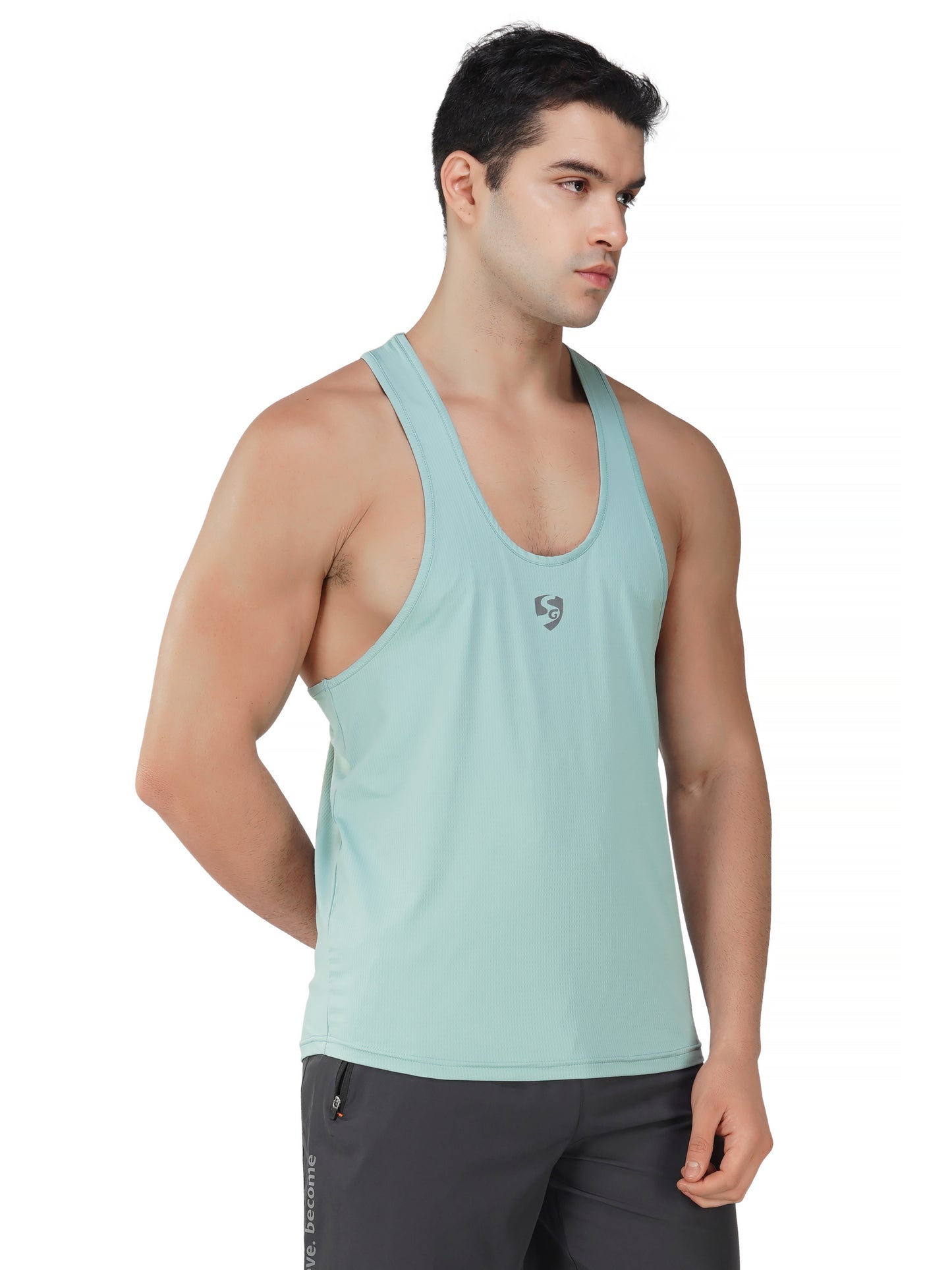 SG Regular Comfort Fit Vest For Mens & Boys, Grey Blue & Cloudy Grey | Ideal for Trail Running, Fitness & Training, Jogging, Gym Wear & Fashion Wear