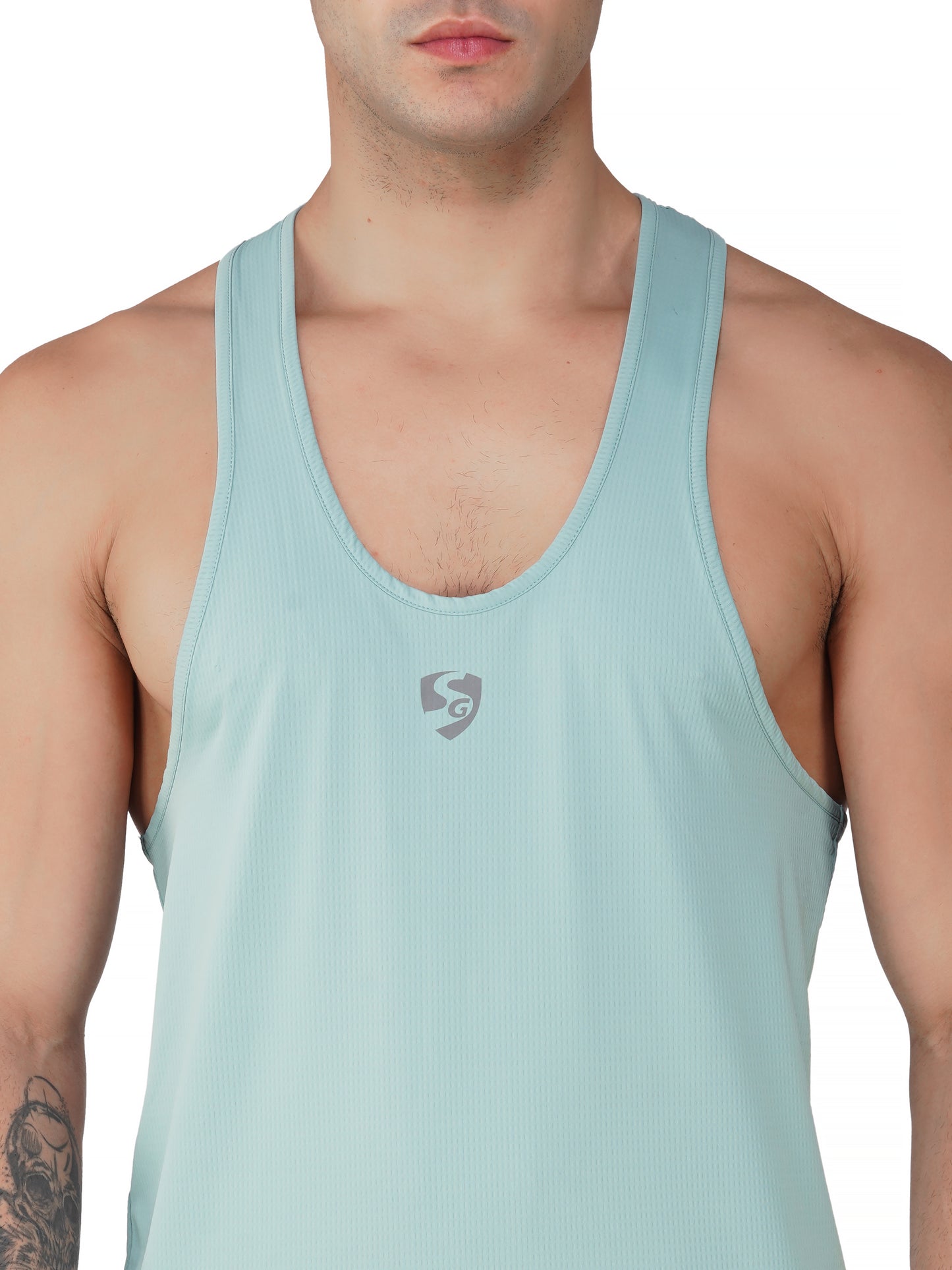 SG Regular Comfort Fit Vest For Mens & Boys, Grey Blue & Cloudy Grey | Ideal for Trail Running, Fitness & Training, Jogging, Gym Wear & Fashion Wear