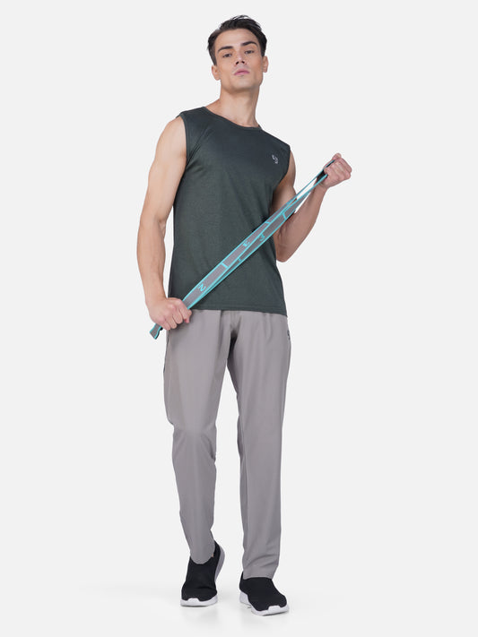 SG Men's Round Neck Olive Vest | Ideal for Trail Running, Fitness & Training, Jogging, Regular & Fashion Wear