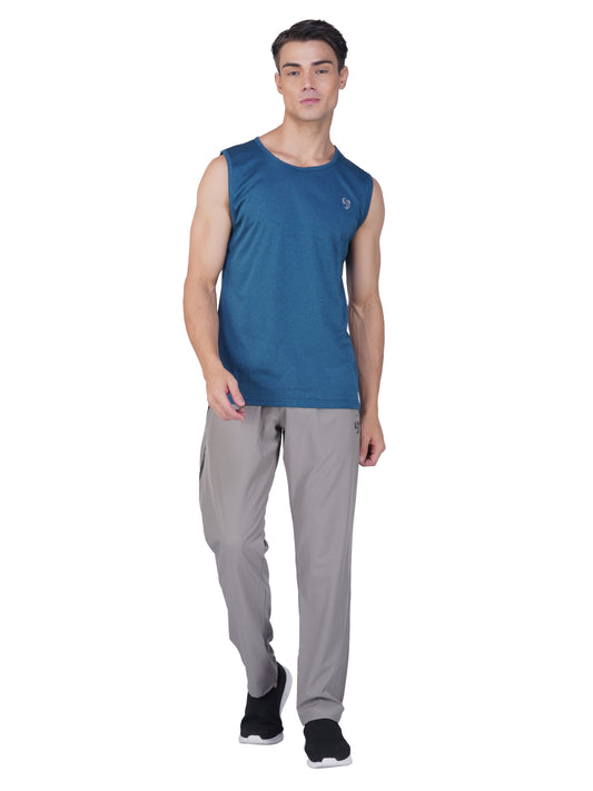 SG Men's Round Neck Blue Vest | Ideal for Trail Running, Fitness & Training, Jogging, Regular & Fashion Wear