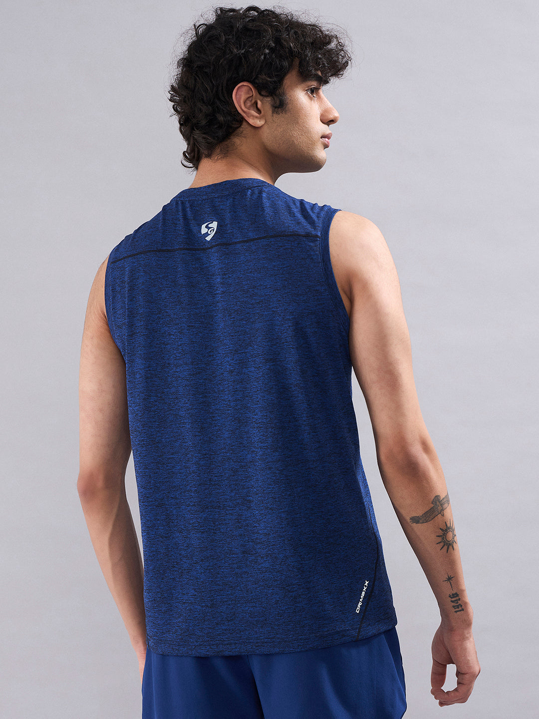 SG Men's T-Vest Melange Blue