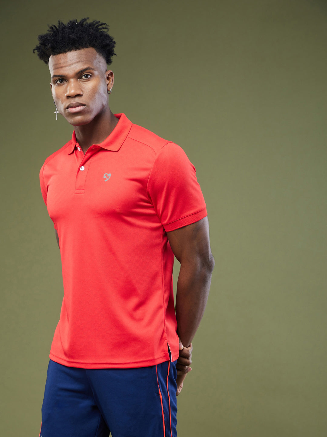 SG Men's Red Polo T-Shirt | Ideal for Trail Running, Fitness & Training, Jogging, Regular & Fashion Wear