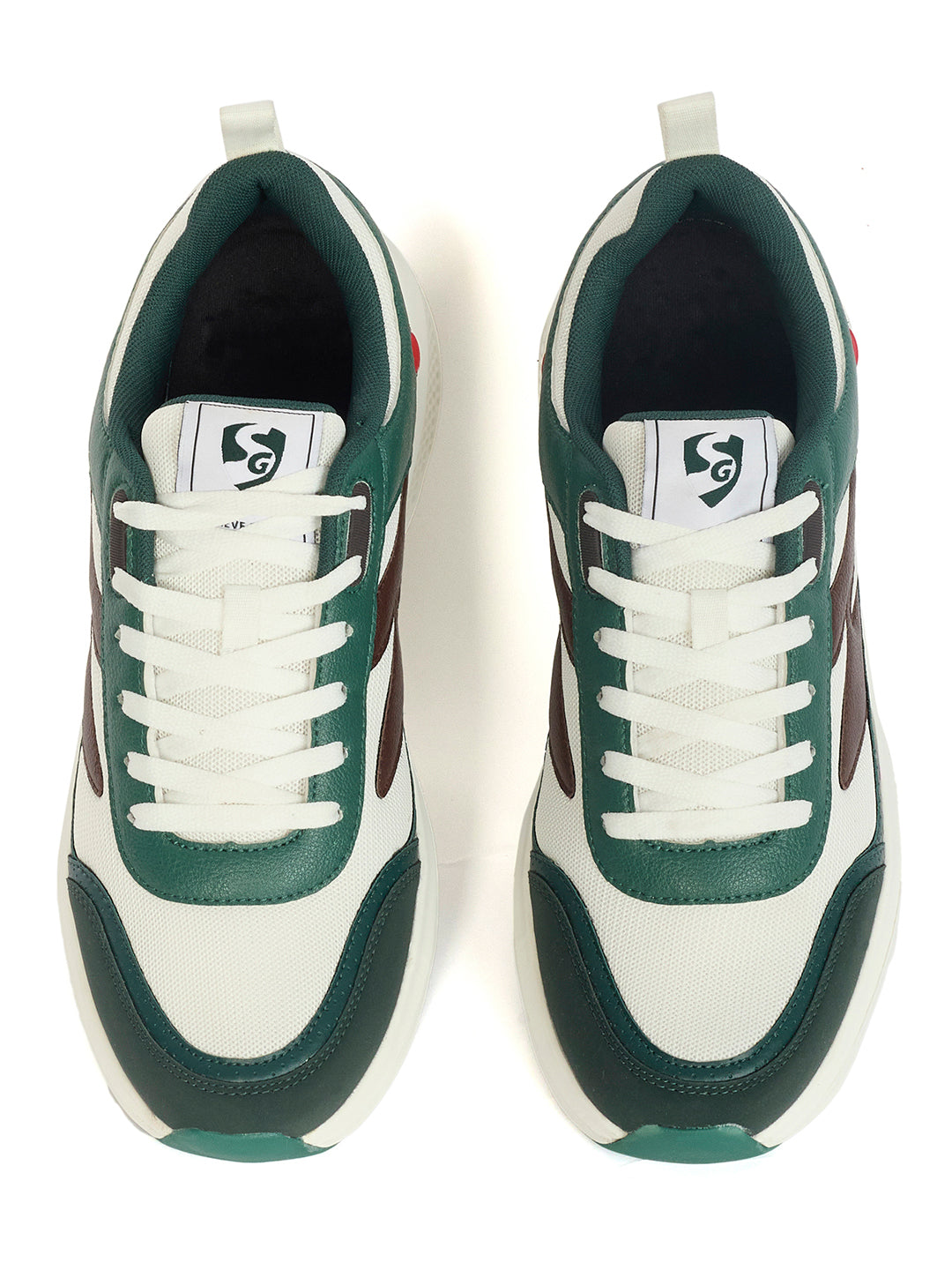 SG Arena Running Shoes ( GREEN/ WHITE / BROWN )