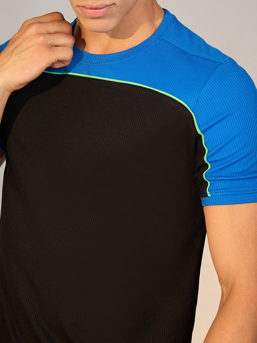 T-SHIRT MEN SG H3MT8206 BLACK/ROYAL BLUE