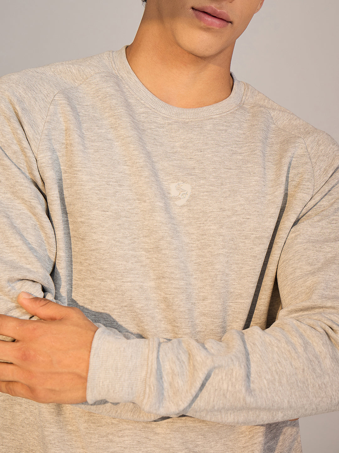 SWEAT SHIRT MEN SG H4MSW8245 GREY MELANGE