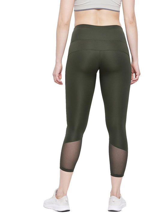 SG Women's Olive Tights | Ideal for Trail Running, Fitness & Training, Jogging, Regular & Fashion Wear