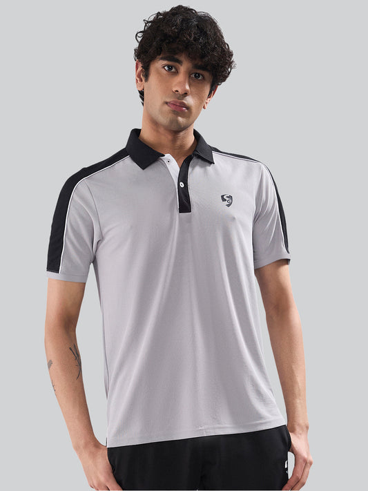 SG Men's Polo T-Shirt Ash/ Black