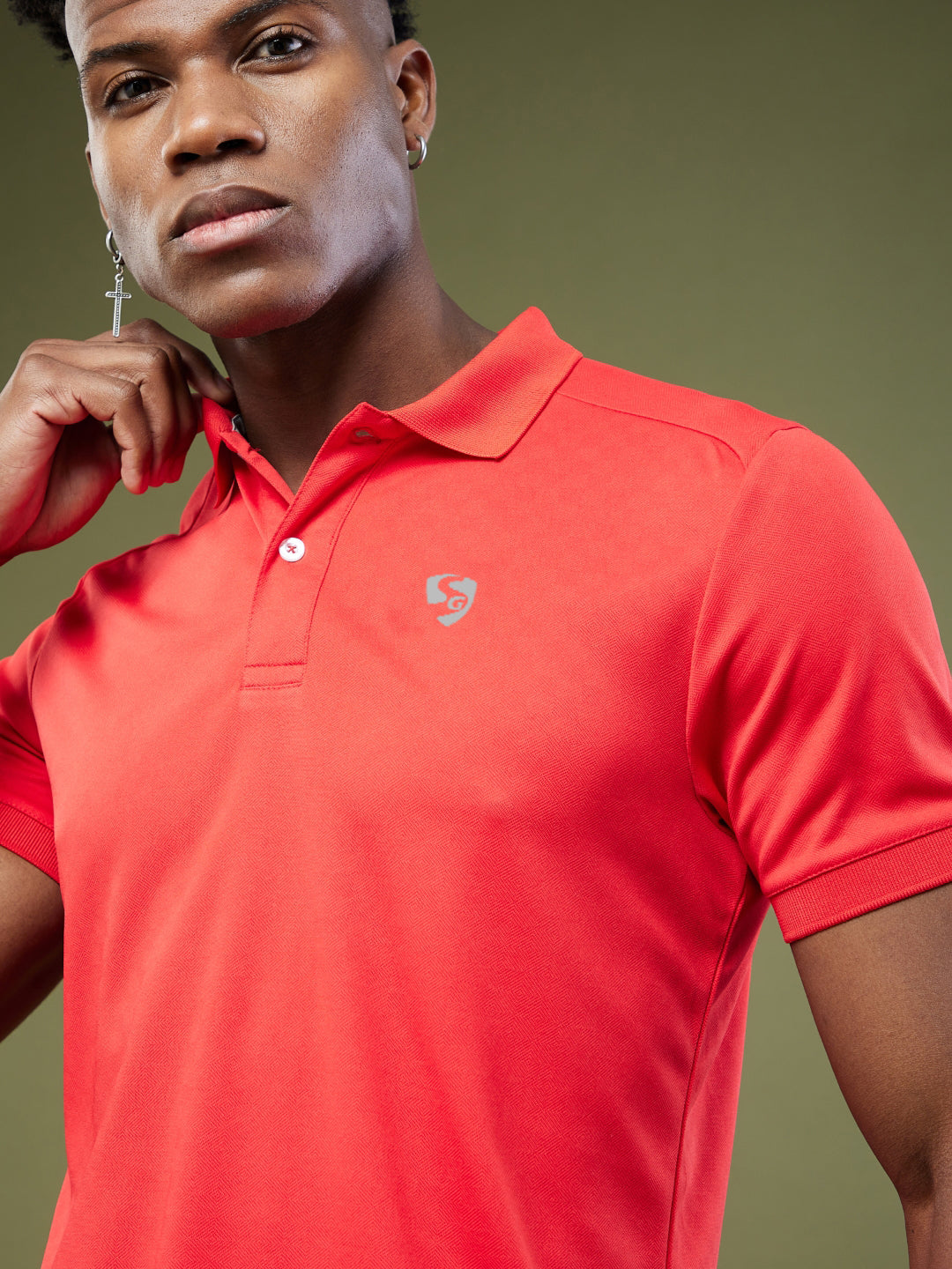 SG Men's Red Polo T-Shirt | Ideal for Trail Running, Fitness & Training, Jogging, Regular & Fashion Wear