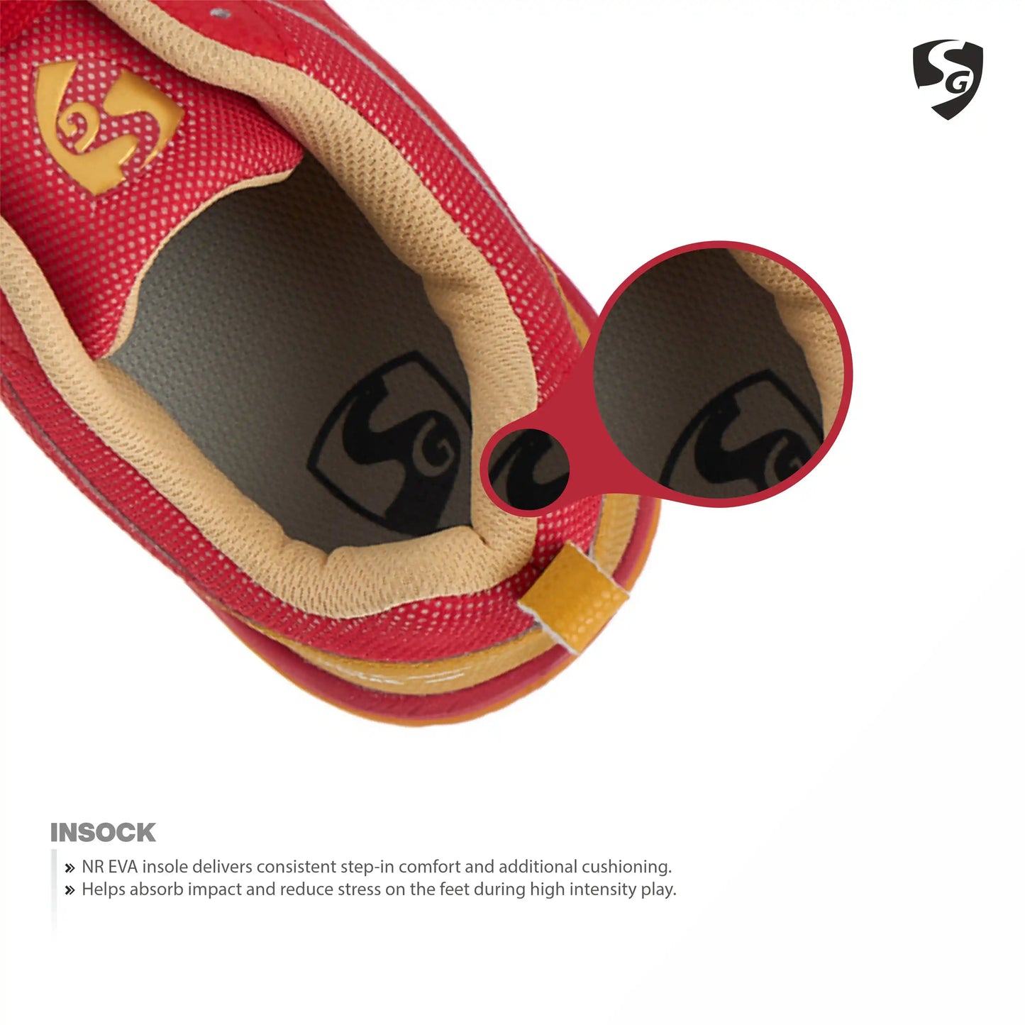 SG COURT PRO Shoes Red/Gold