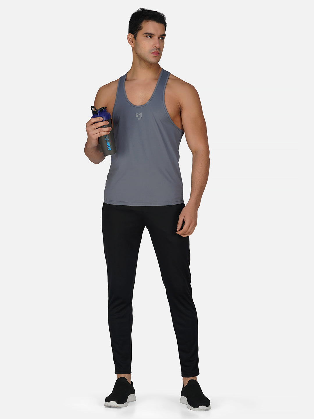 SG Regular Comfort Fit Vest For Mens & Boys, Grey Blue & Cloudy Grey | Ideal for Trail Running, Fitness & Training, Jogging, Gym Wear & Fashion Wear