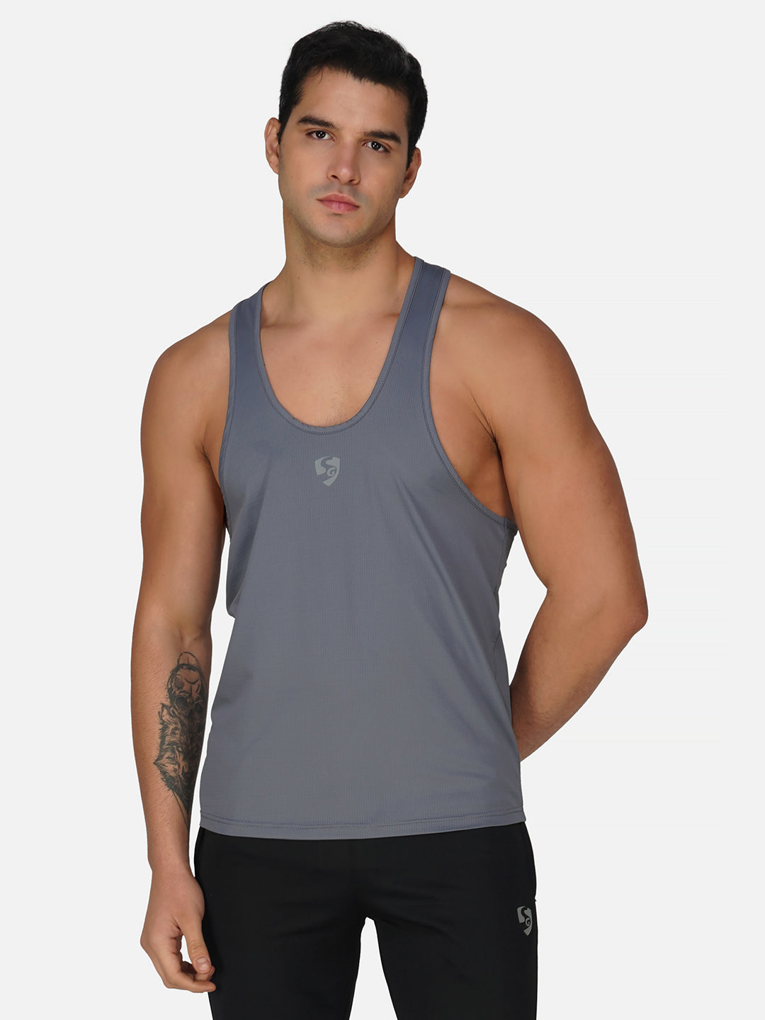 SG Regular Comfort Fit Vest For Mens & Boys, Grey Blue & Cloudy Grey | Ideal for Trail Running, Fitness & Training, Jogging, Gym Wear & Fashion Wear