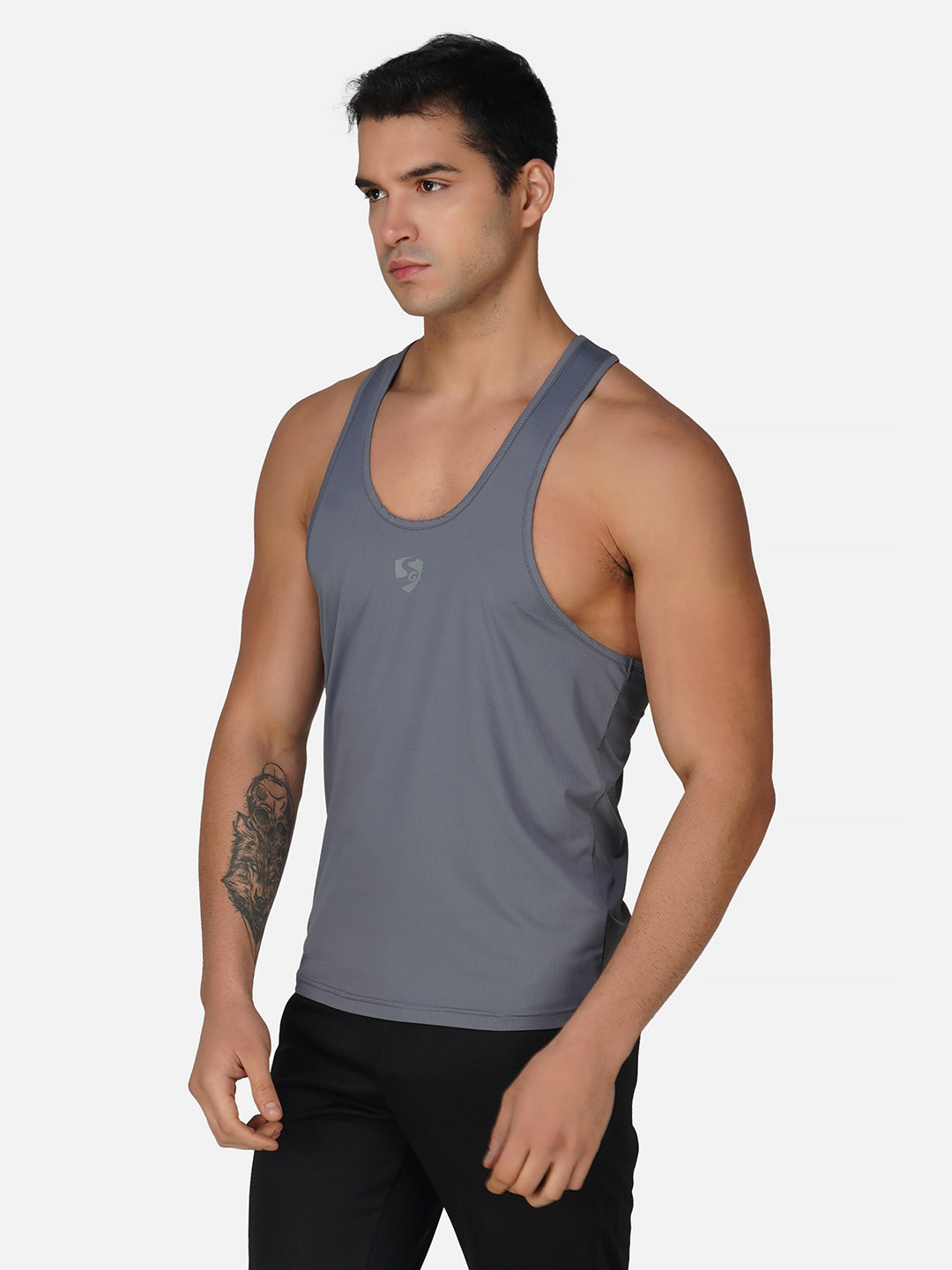 SG Regular Comfort Fit Vest For Mens & Boys, Grey Blue & Cloudy Grey | Ideal for Trail Running, Fitness & Training, Jogging, Gym Wear & Fashion Wear