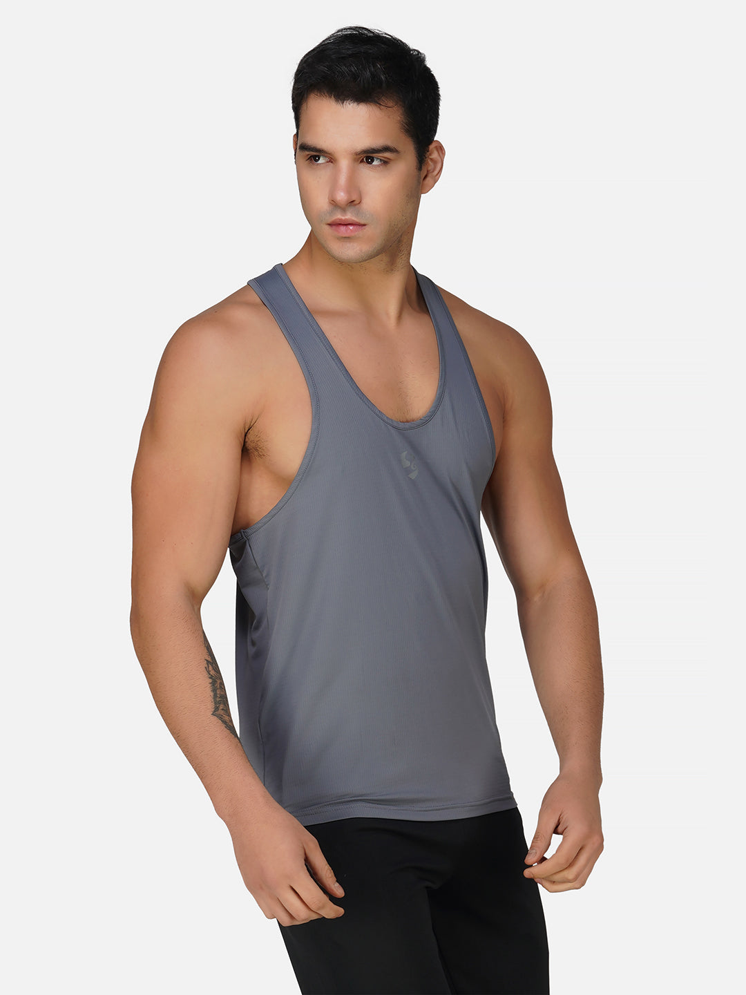 SG Regular Comfort Fit Vest For Mens & Boys, Grey Blue & Cloudy Grey | Ideal for Trail Running, Fitness & Training, Jogging, Gym Wear & Fashion Wear