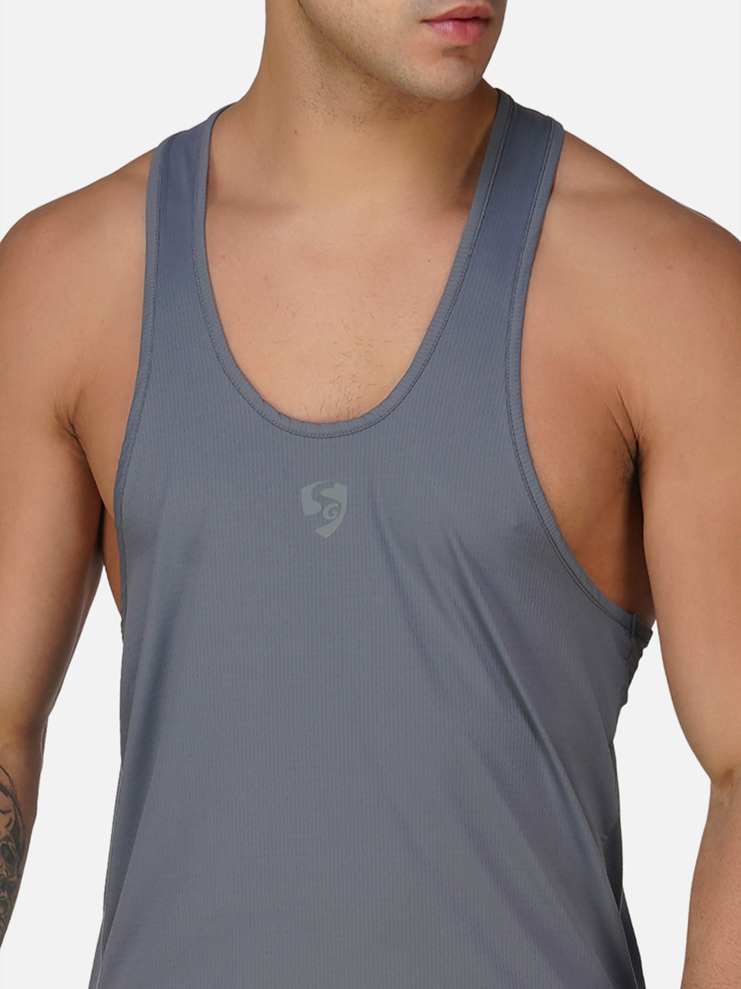 SG Regular Comfort Fit Vest For Mens & Boys, Grey Blue & Cloudy Grey | Ideal for Trail Running, Fitness & Training, Jogging, Gym Wear & Fashion Wear