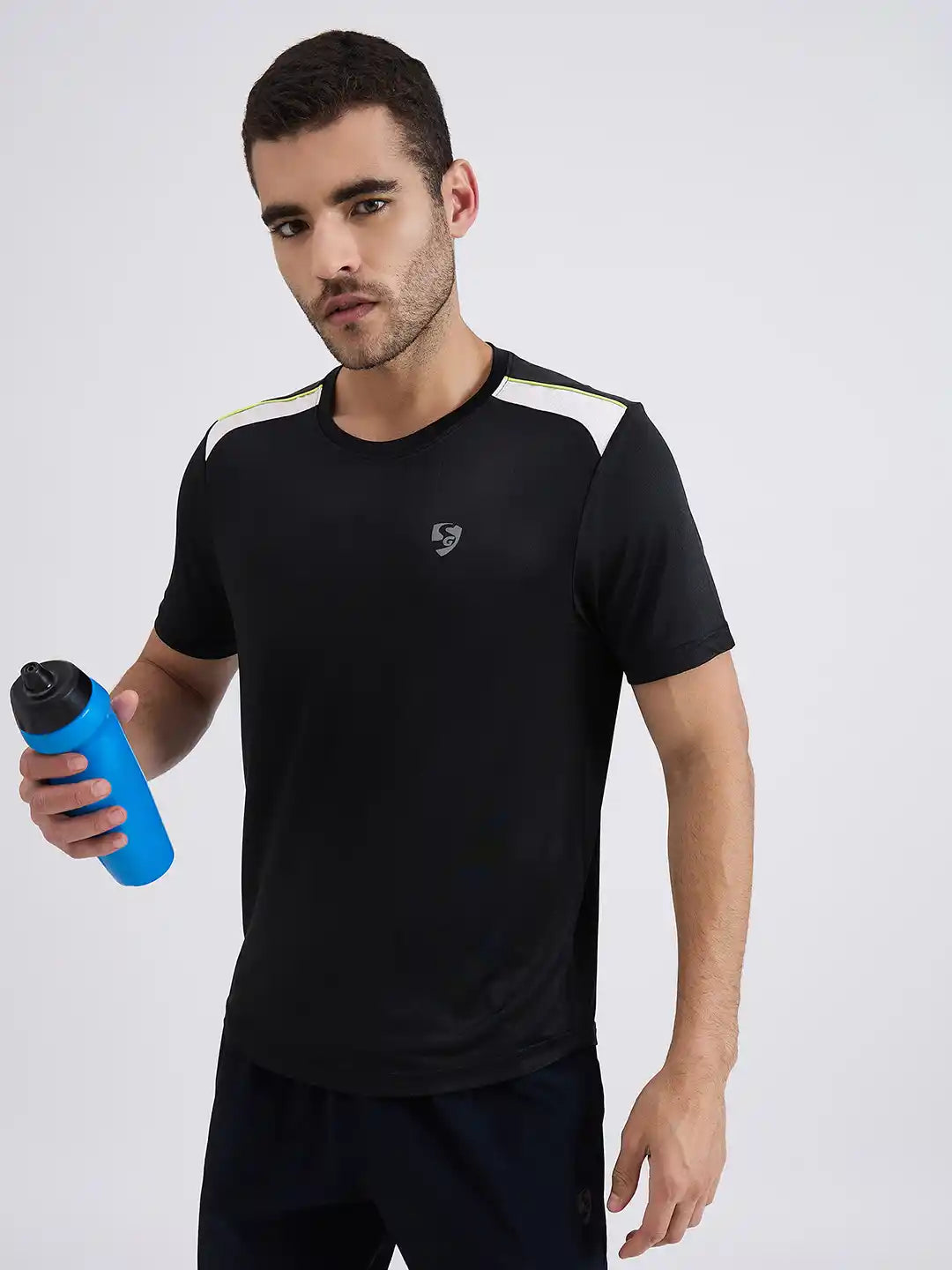 SG H1MT84161 Men Black T-Shirt