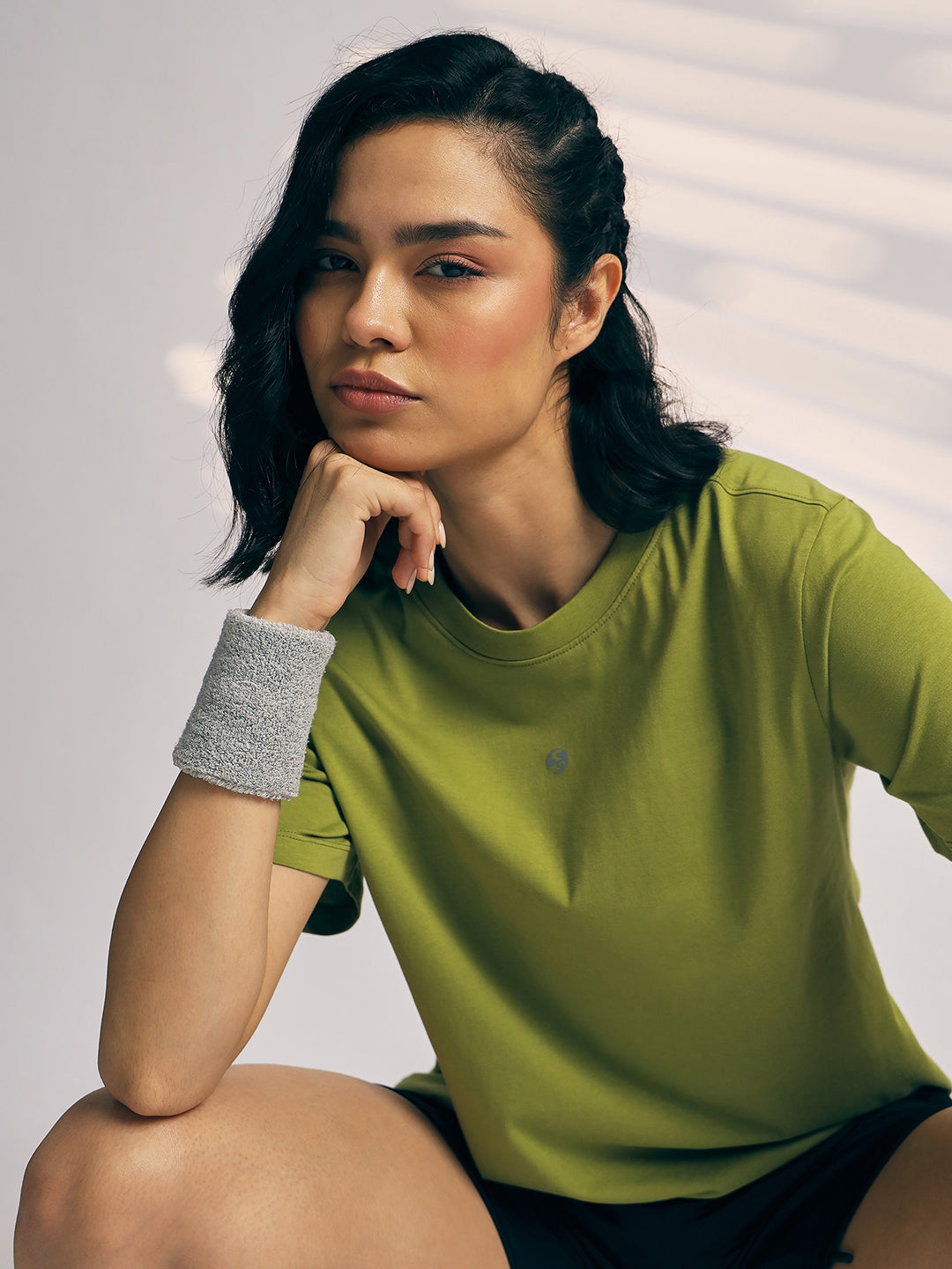 T-SHIRT WOMEN SG H3WT8299 OLIVE GREEN