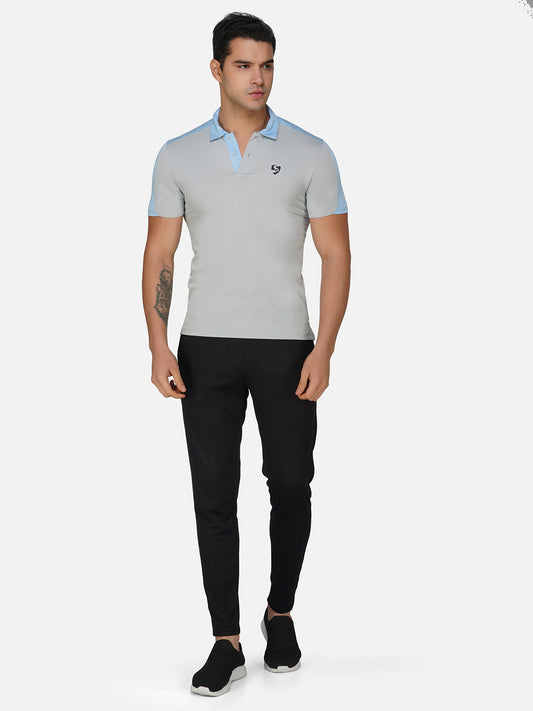 SG Regular Comfort Fit Polo T-Shirt For Mens & Boys, Light Grey/Skyblue & Marble White/Petrol | Ideal for Trail Running, Fitness & Training, Jogging, Gym Wear & Fashion Wear