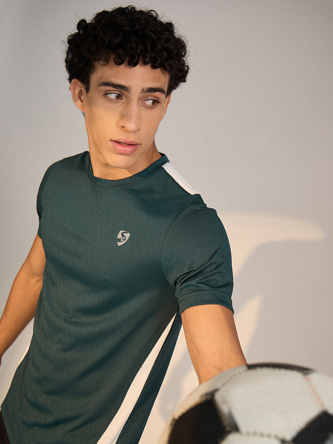 T-SHIRT MEN SG H3MT8209 TEAL GREEN/WHITE