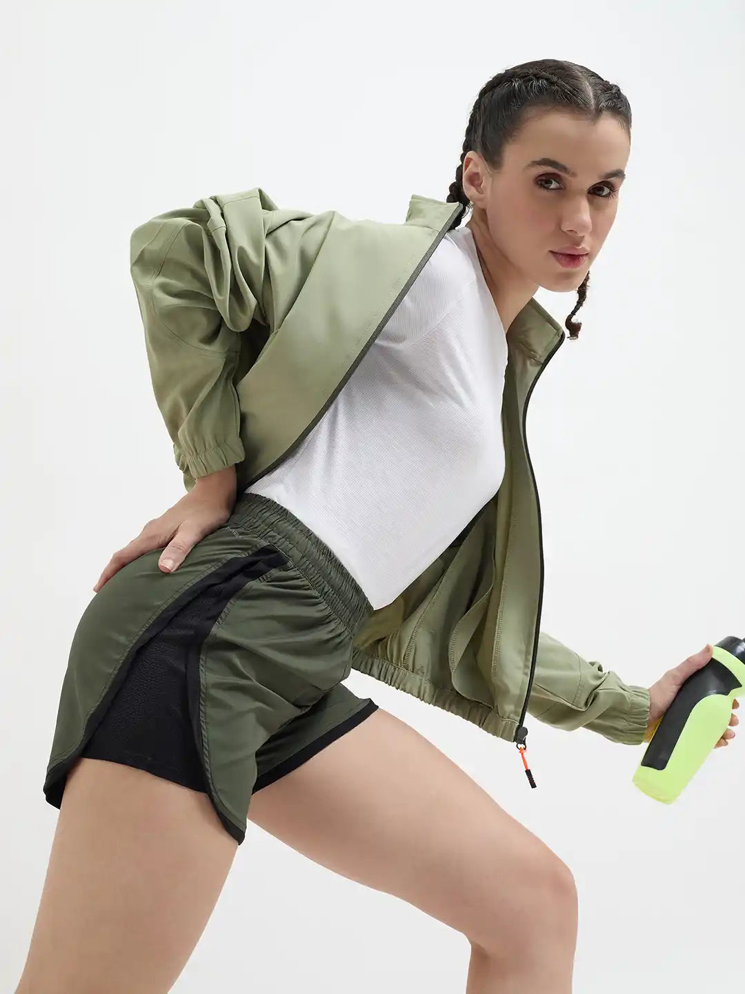 SG H2WS83252 Women Olive Green Shorts