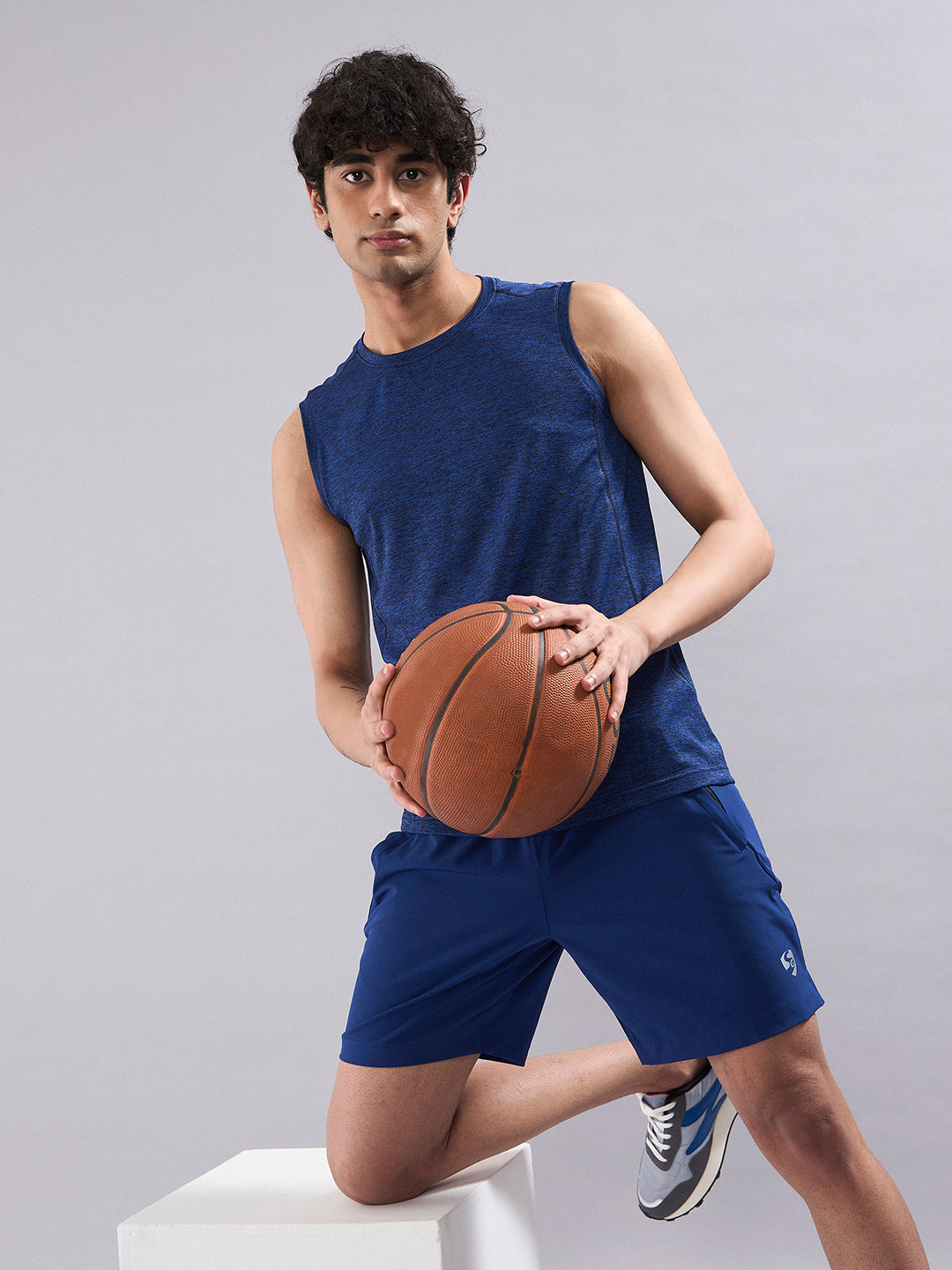 SG Men's T-Vest Melange Blue