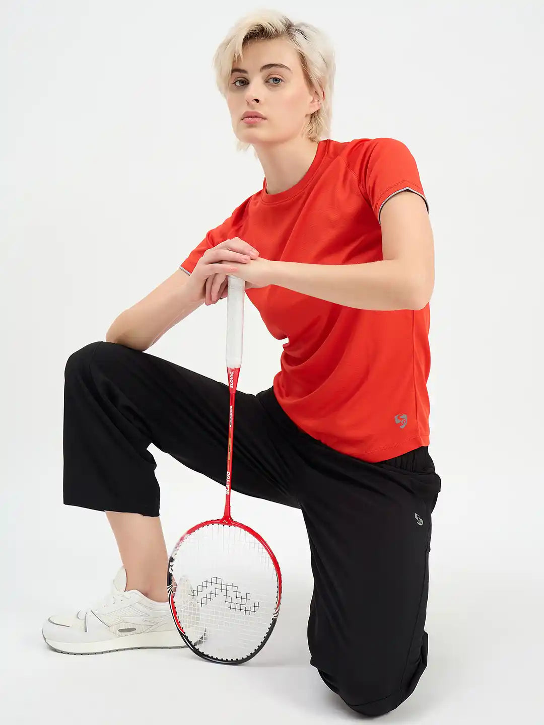 SG H1WTP83471 Women Black Track Pant