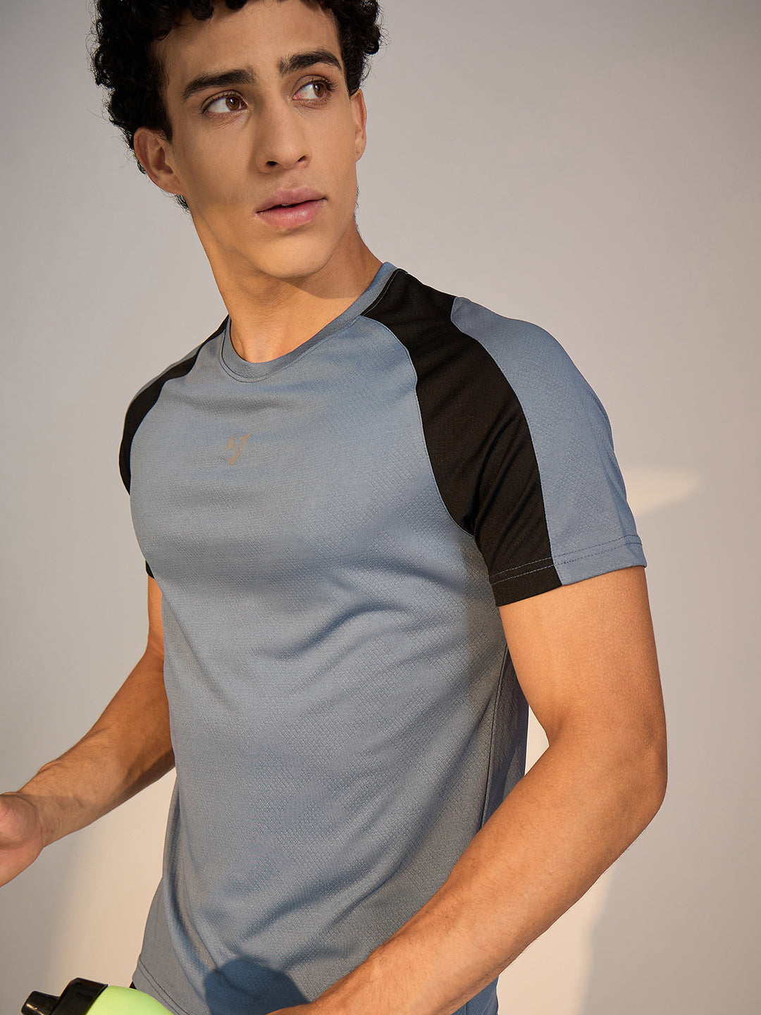 T-SHIRT MEN SG H3MT8205 BLUE GREY/BLACK