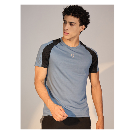 T-SHIRT MEN SG H3MT8205 BLUE GREY/BLACK
