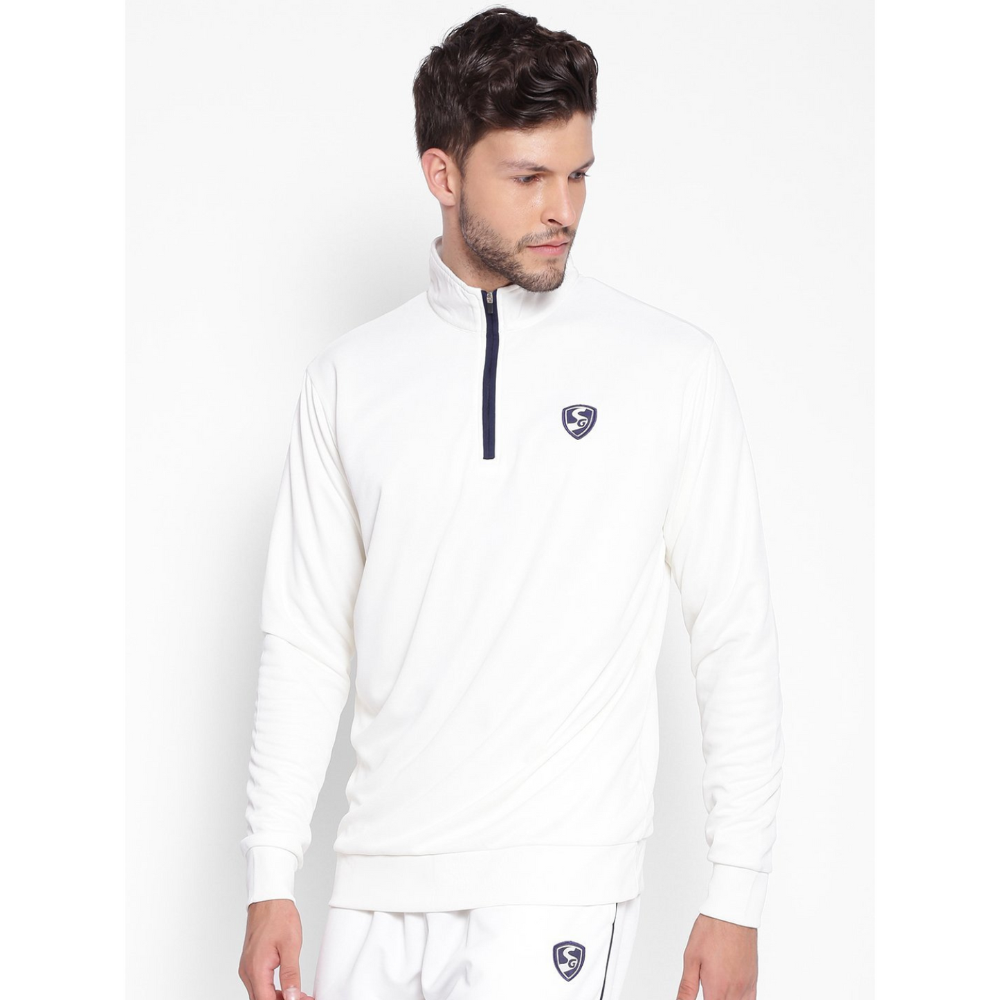 SG Senior ICON Full Sleeve Pullover Cricket Whites