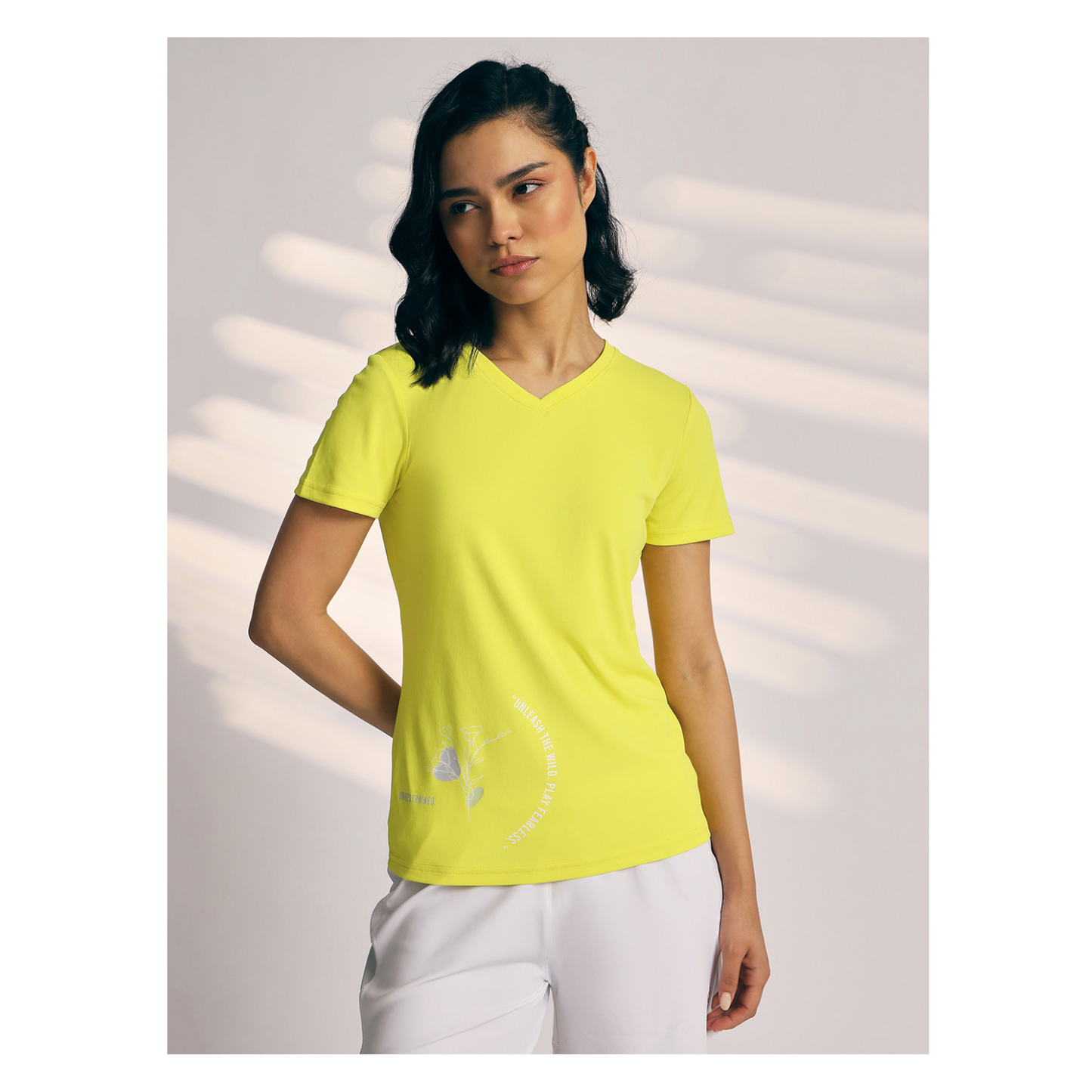 T-SHIRT WOMEN SG H3WT8258 CHARTREUSE YELLOW