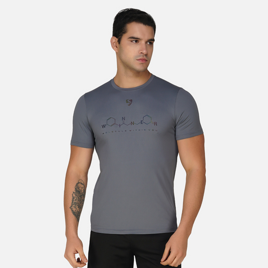 SG Round Neck Regular Comfort Fit T-Shirt For Mens & Boys, Cloudy Grey, Carbon Black, Deep Teal, Grey Blue | Ideal for Trail Running, Fitness & Training, Jogging, Gym Wear & Fashion Wear