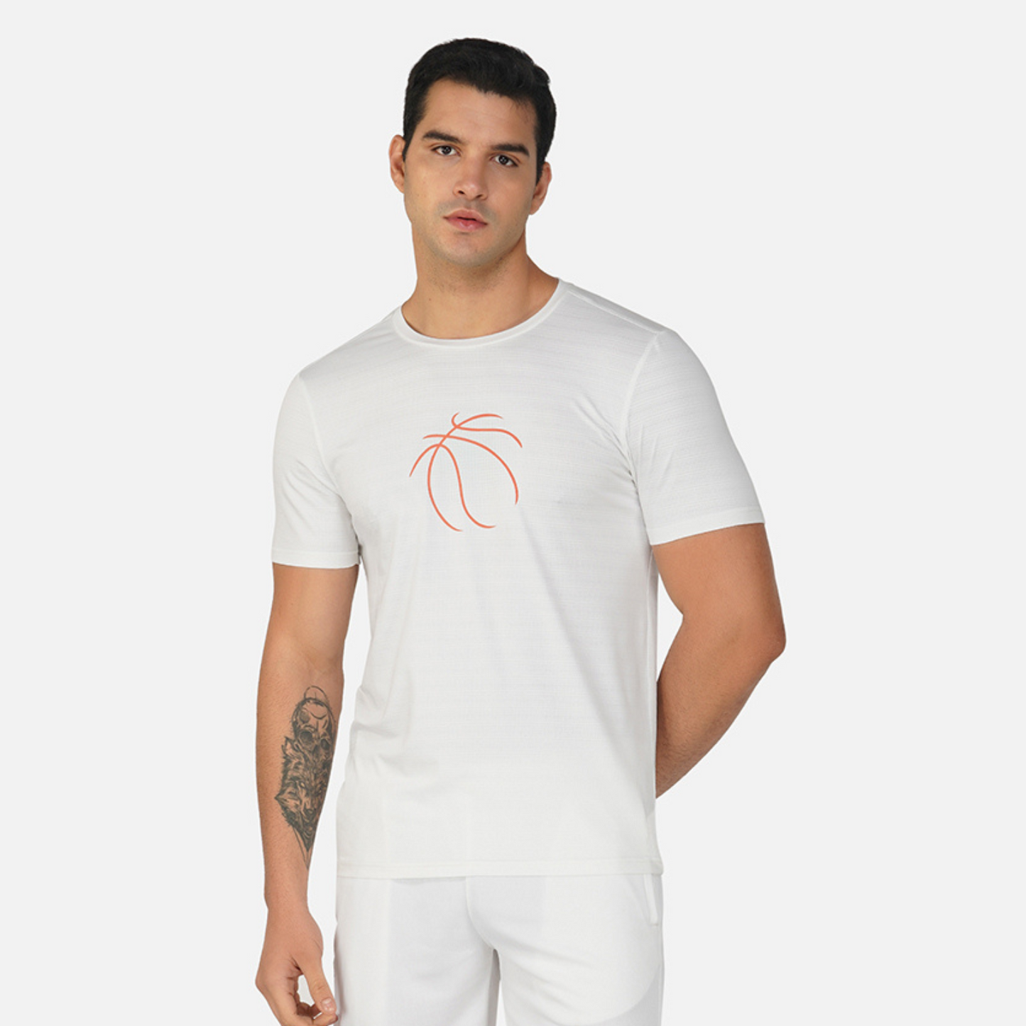 SG Round Neck Regular Comfort Fit T-Shirt For Mens & Boys, Snow White & Deep Teal | Ideal for Trail Running, Fitness & Training, Jogging, Gym Wear & Fashion Wear