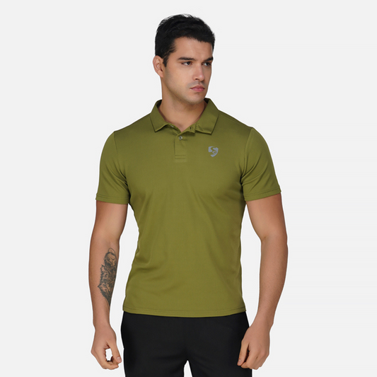 SG Regular Comfort Fit Polo T-Shirt For Mens & Boys, Olive Green, Marble White & Jet Black | Ideal for Trail Running, Fitness & Training, Jogging, Gym Wear & Fashion Wear