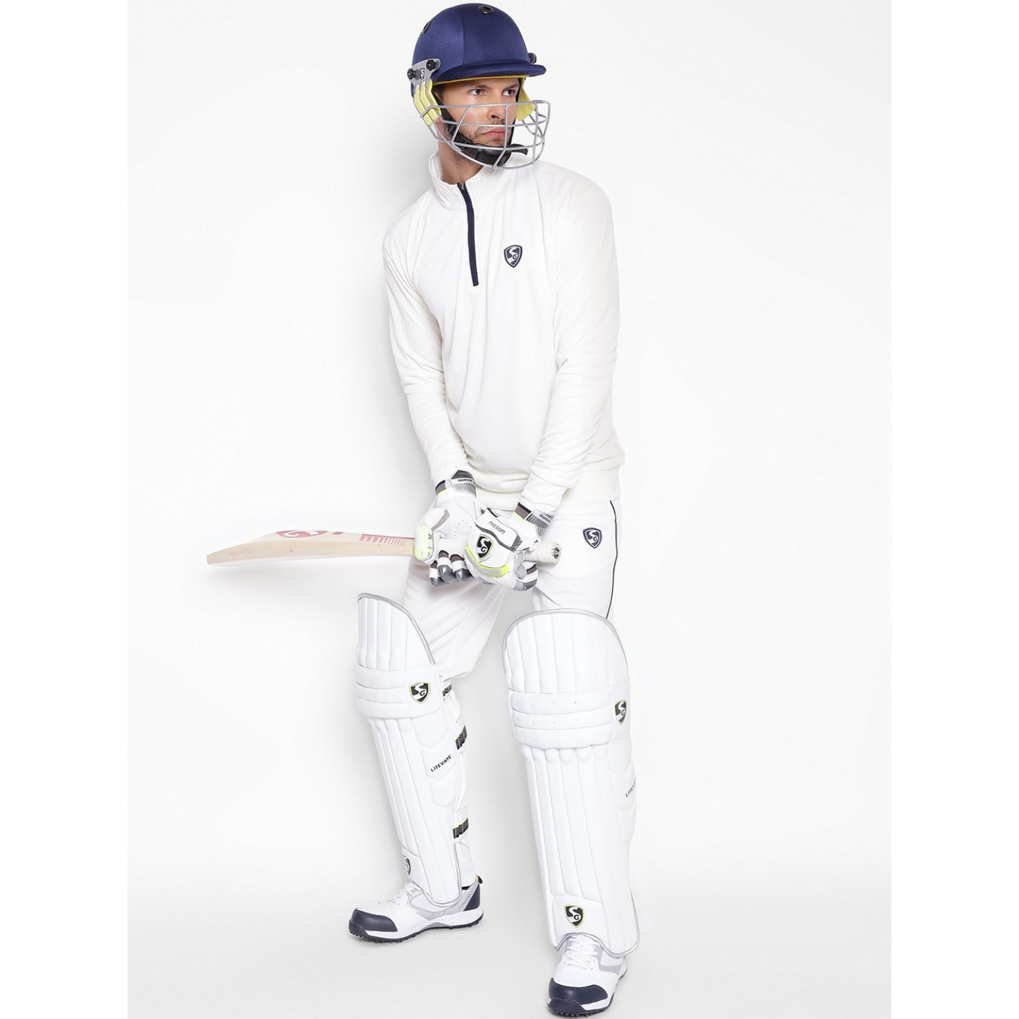 SG Senior ICON Full Sleeve Pullover Cricket Whites