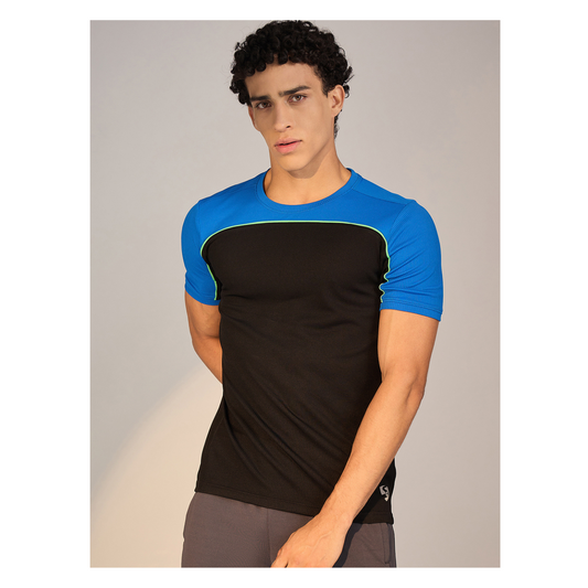 T-SHIRT MEN SG H3MT8206 BLACK/ROYAL BLUE