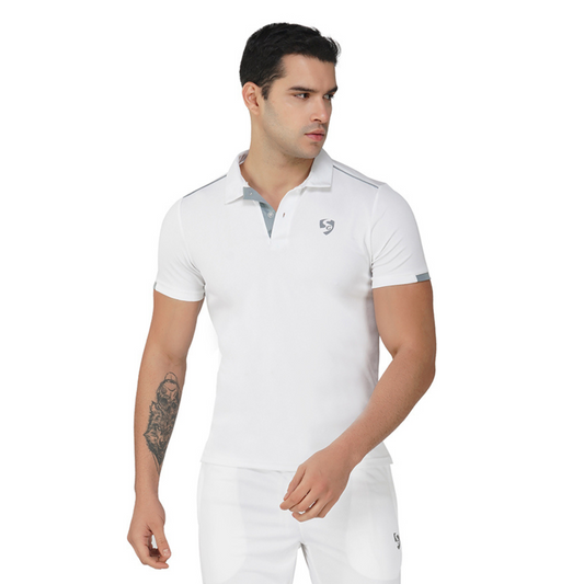 SG Regular Comfort Fit Polo T-Shirt For Mens & Boys, Marble White, Arabian Blue & Raisin Purple | Ideal for Trail Running, Fitness & Training, Jogging, Gym Wear & Fashion Wear