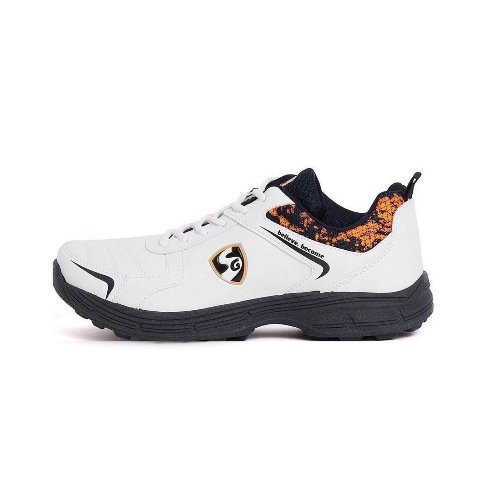 SG Savage Stud Shoe: Dynamic Navy Blue Vibrant Orange Cricket Footwear