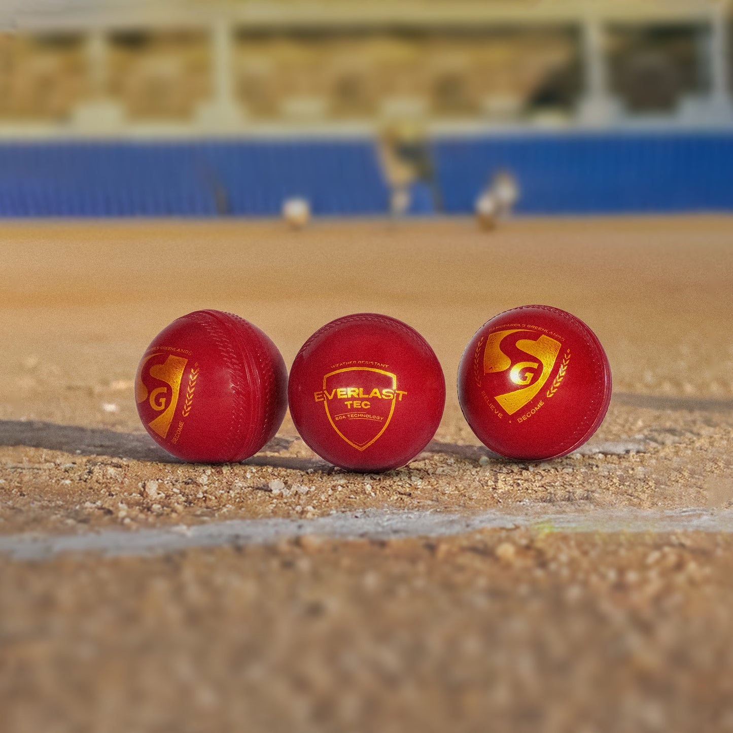 SG Everlast Tec Synthetic Cricket Ball (Red) (Pack of 3)